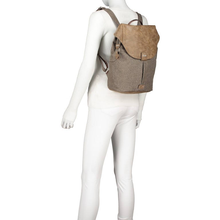 Rucksack Olli O12 Wood, Farbe: braun, Marke: Zwei, EAN: 4250257924857, Abmessungen in cm: 28x33x12, Bild 3 von 4