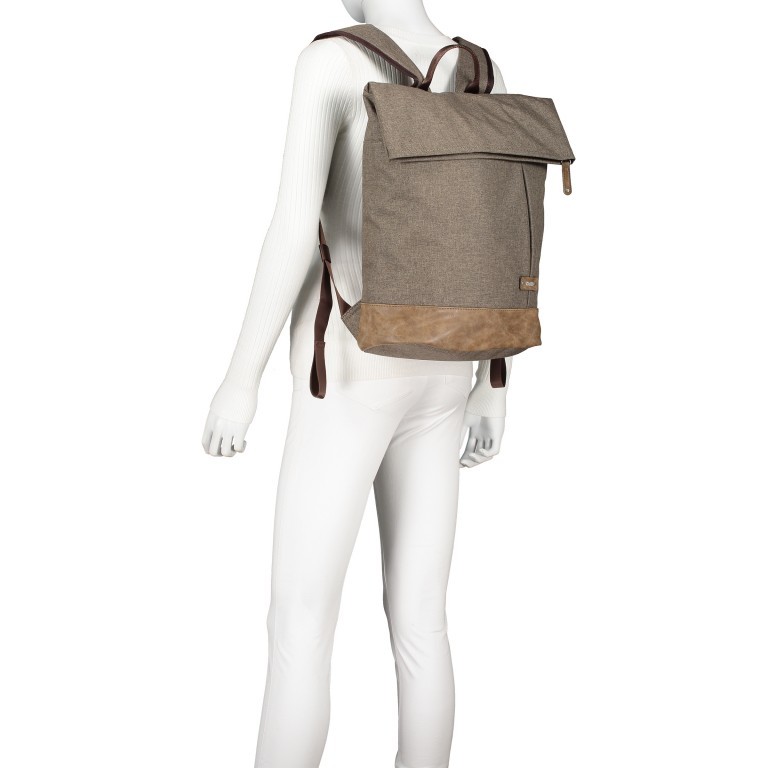 Rucksack Olli O25 Wood, Farbe: braun, Marke: Zwei, EAN: 4250257924918, Abmessungen in cm: 37x41x18, Bild 5 von 5