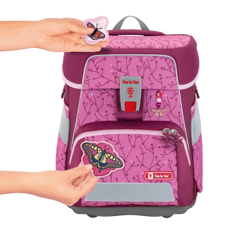 Schulranzen Space Set 5-teilig Butterfly Lina, Farbe: rosa/pink, Marke: Step by Step, EAN: 4047443438751, Abmessungen in cm: 28x37x20, Bild 3 von 14
