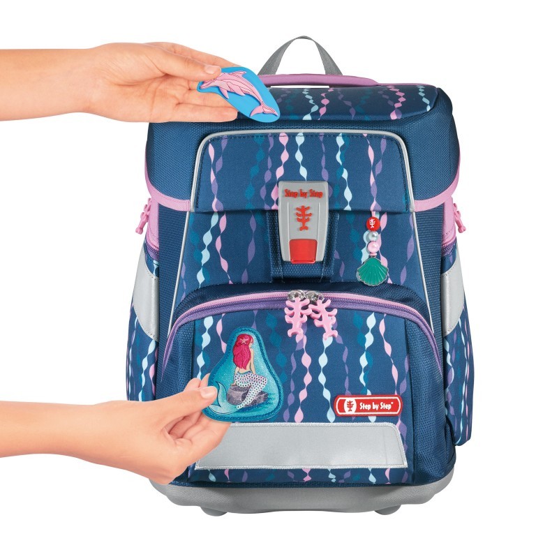 Schulranzen Space Set 5-teilig Mermaid Bella, Farbe: blau/petrol, Marke: Step by Step, EAN: 4047443416810, Abmessungen in cm: 28x37x20, Bild 3 von 7