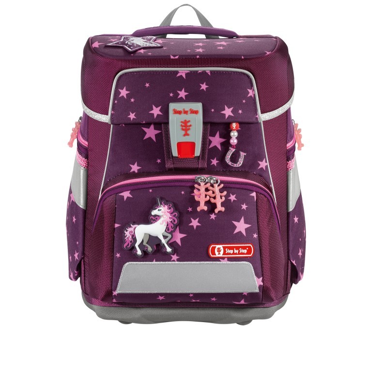 Schulranzen Space Set 5-teilig Unicorn Nuala, Farbe: rot/weinrot, Marke: Step by Step, EAN: 4047443358011, Abmessungen in cm: 28x37x20, Bild 2 von 14