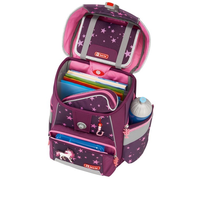 Schulranzen Space Set 5-teilig Unicorn Nuala, Farbe: rot/weinrot, Marke: Step by Step, EAN: 4047443358011, Abmessungen in cm: 28x37x20, Bild 7 von 14