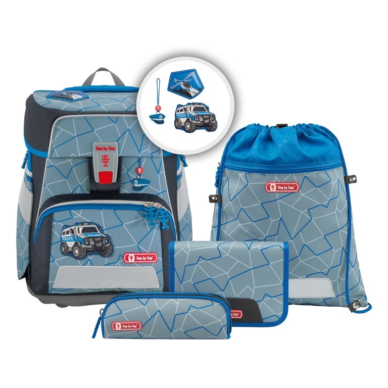 Schulranzen Space Set 5-teilig Police Truck, Farbe: grau, Marke: Step by Step, EAN: 4047443438812, Abmessungen in cm: 28x37x20, Bild 1 von 14