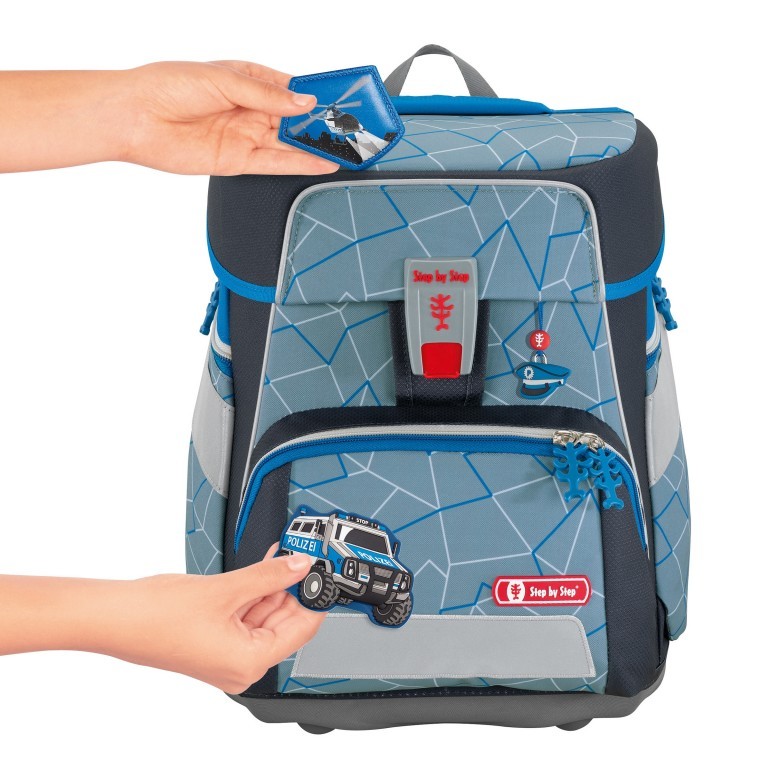 Schulranzen Space Set 5-teilig Police Truck, Farbe: grau, Marke: Step by Step, EAN: 4047443438812, Abmessungen in cm: 28x37x20, Bild 3 von 14