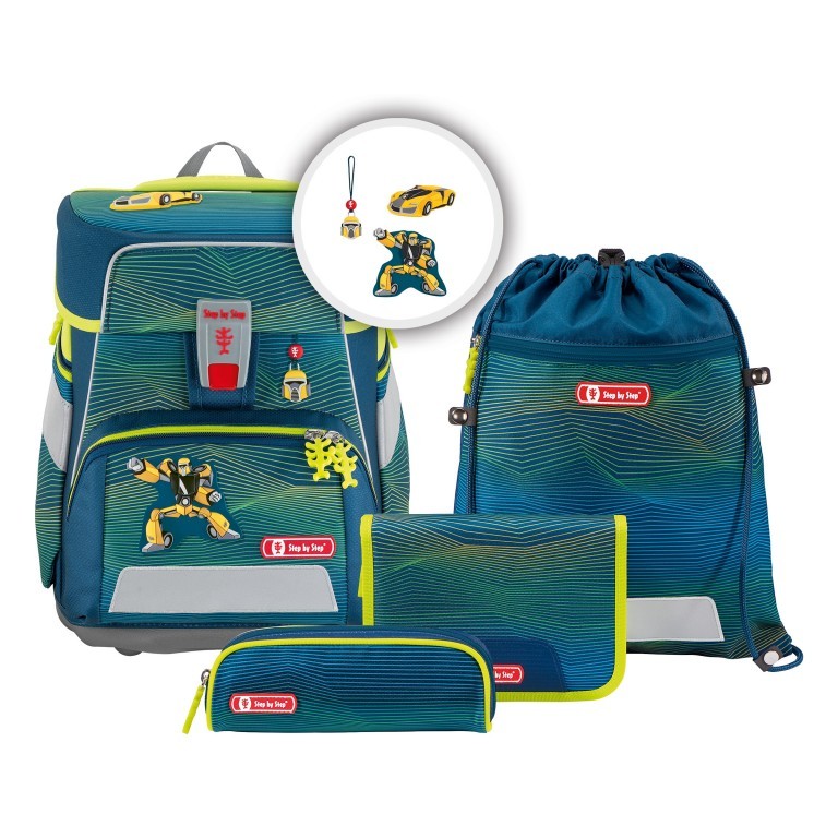 Schulranzen Space Set 5-teilig Power Robot, Farbe: blau/petrol, Marke: Step by Step, EAN: 4047443438805, Abmessungen in cm: 28x37x20, Bild 1 von 14