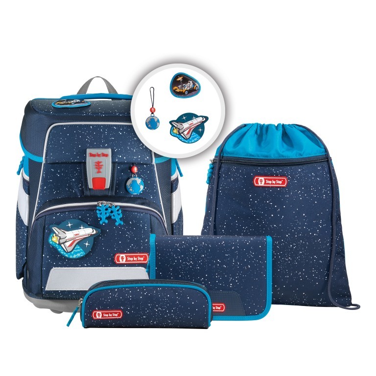 Schulranzen Space Set 5-teilig Sky Rocket, Farbe: blau/petrol, Marke: Step by Step, EAN: 4047443416834, Abmessungen in cm: 28x37x20, Bild 1 von 14