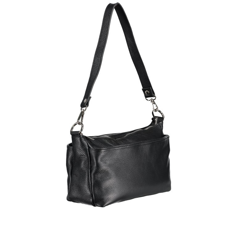 Umhängetasche Schwarz, Farbe: schwarz, Marke: Hausfelder Manufaktur, EAN: 4065646004559, Abmessungen in cm: 27x17x11, Bild 2 von 8