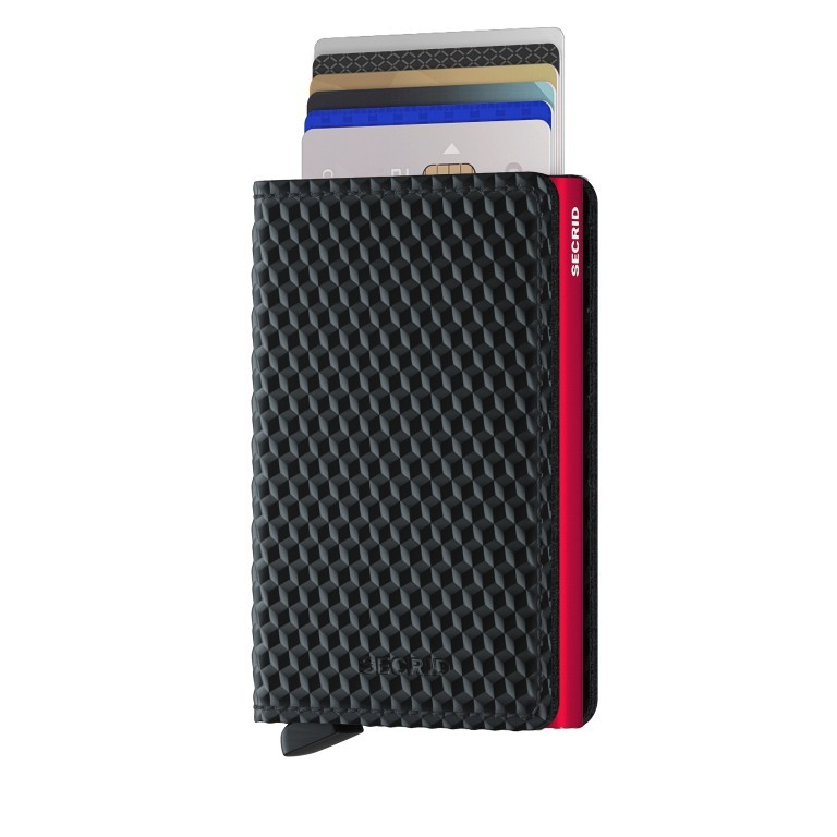 Geldbörse Slimwallet Cubic Black Red, Farbe: rot/weinrot, Marke: Secrid, EAN: 8718215288862, Abmessungen in cm: 6.8x10.2x1.6, Bild 4 von 4