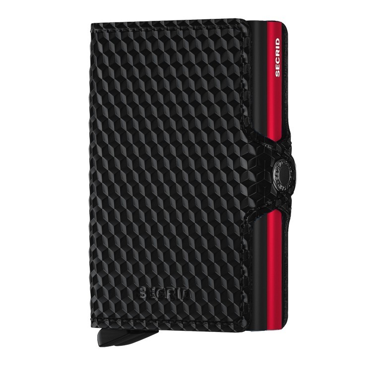 Geldbörse Twinwallet Cubic Black Red, Farbe: rot/weinrot, Marke: Secrid, EAN: 8718215288879, Abmessungen in cm: 7x10.2x2.5, Bild 1 von 4