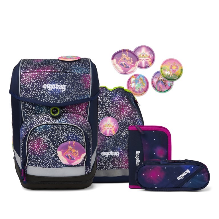 Schulranzen Cubo Limited Edition Set 5-teilig Bärlaxy, Farbe: flieder/lila, Marke: Ergobag, EAN: 4057081077441, Abmessungen in cm: 25x40x25, Bild 1 von 10