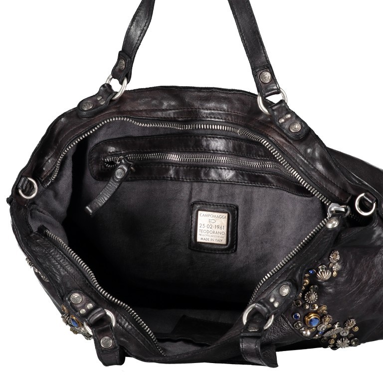 Handtasche Bella Di Notte 25840-X1572 Grigio, Farbe: anthrazit, Marke: Campomaggi, EAN: 8054302712422, Abmessungen in cm: 30x25x14, Bild 8 von 9