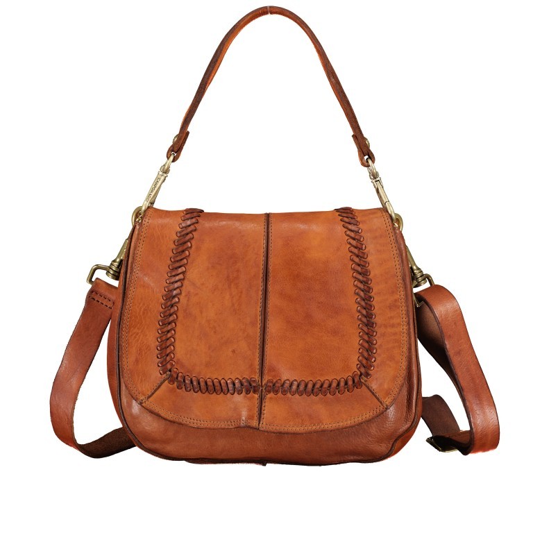 Satteltasche mit Overlock Cognac, Farbe: cognac, Marke: Campomaggi, EAN: 8054302708982, Abmessungen in cm: 26x24x9, Bild 1 von 9