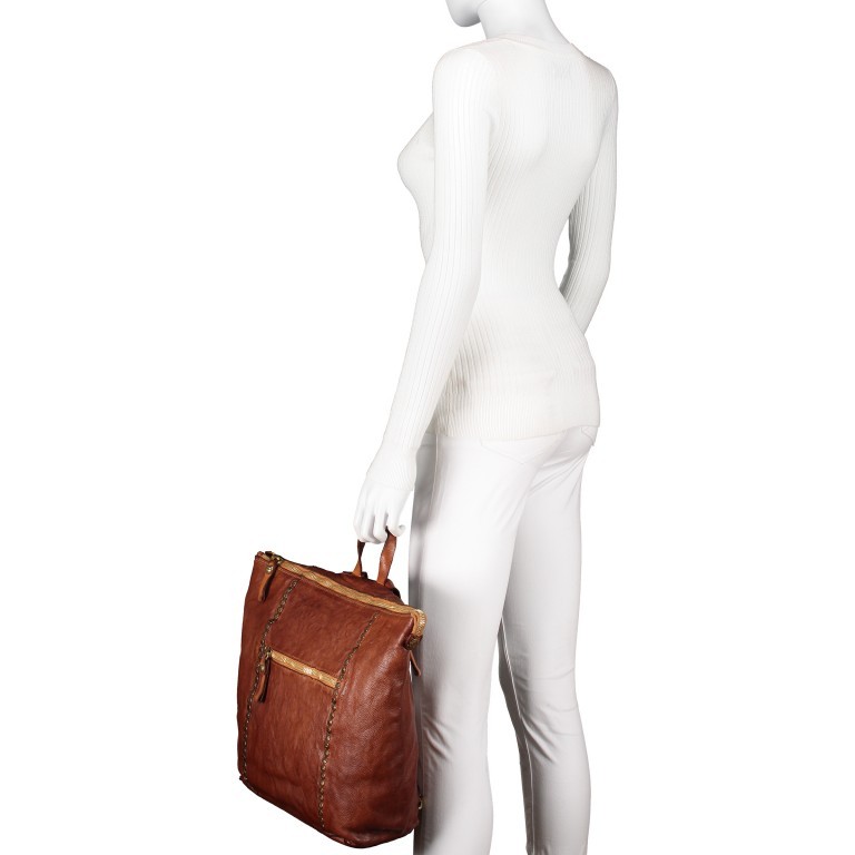 Rucksack Cognac, Farbe: cognac, Marke: Campomaggi, EAN: 8054302729161, Abmessungen in cm: 30x34x12, Bild 5 von 6