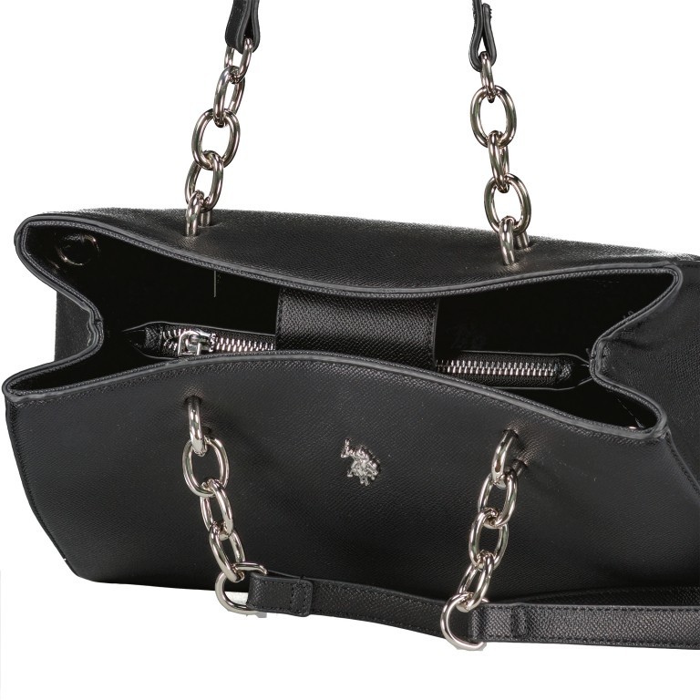 Handtasche Jones Black, Farbe: schwarz, Marke: U.S. Polo Assn., EAN: 8052792910564, Abmessungen in cm: 32.5x22.5x12, Bild 8 von 9