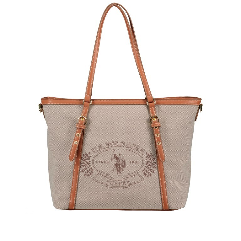 Shopper Victoria Brown, Farbe: beige, Marke: U.S. Polo Assn., EAN: 8052792915361, Abmessungen in cm: 32x27.5x13, Bild 1 von 8