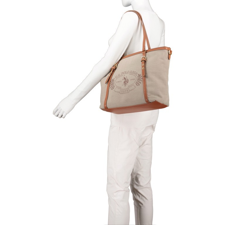 Shopper Victoria Brown, Farbe: beige, Marke: U.S. Polo Assn., EAN: 8052792915361, Abmessungen in cm: 32x27.5x13, Bild 4 von 8