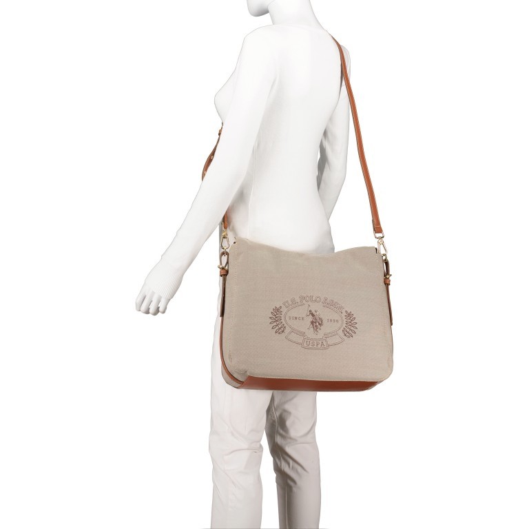 Beuteltasche Victoria Brown, Farbe: beige, Marke: U.S. Polo Assn., EAN: 8052792915606, Abmessungen in cm: 36x32x10, Bild 7 von 9