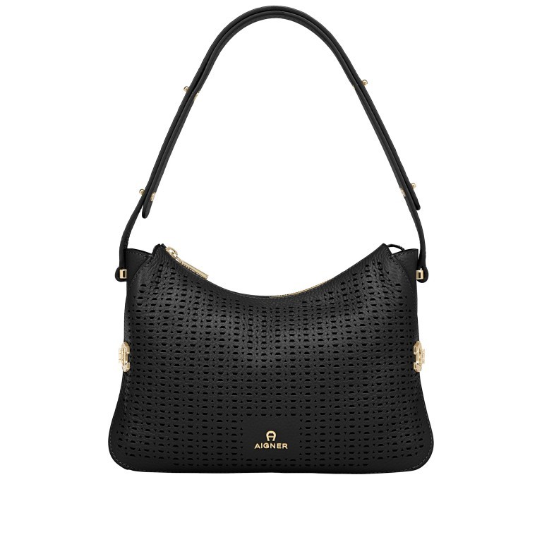 Beuteltasche Milano S 135-576 Black, Farbe: schwarz, Marke: AIGNER, EAN: 4055539359293, Abmessungen in cm: 28x16x8, Bild 1 von 8