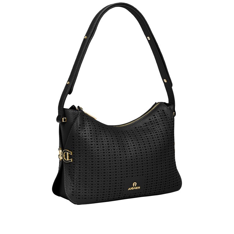 Beuteltasche Milano S 135-576 Black, Farbe: schwarz, Marke: AIGNER, EAN: 4055539359293, Abmessungen in cm: 28x16x8, Bild 2 von 8