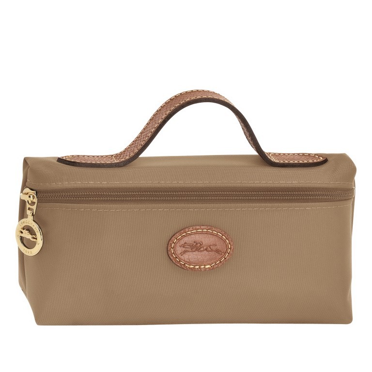 Kosmetiktasche Le Pliage Pochette Taupe, Farbe: taupe/khaki, Marke: Longchamp, EAN: 3597922017720, Abmessungen in cm: 19x10x6, Bild 1 von 1
