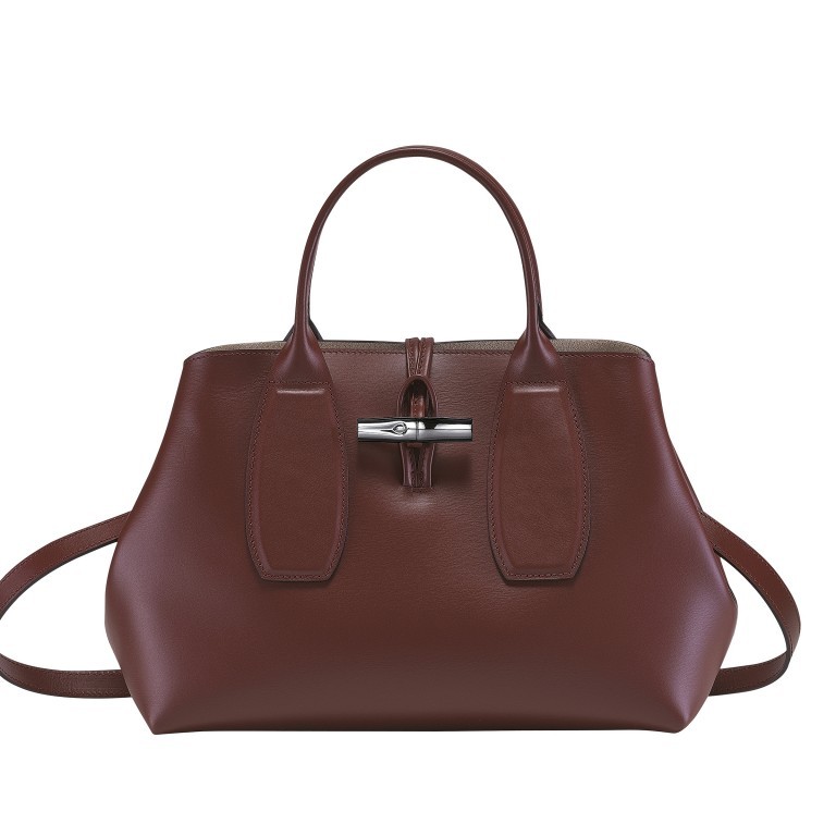 Handtasche Roseau Handtasche M Mahagoni, Farbe: braun, Marke: Longchamp, EAN: 3597922032044, Abmessungen in cm: 30x23.5x12, Bild 1 von 5