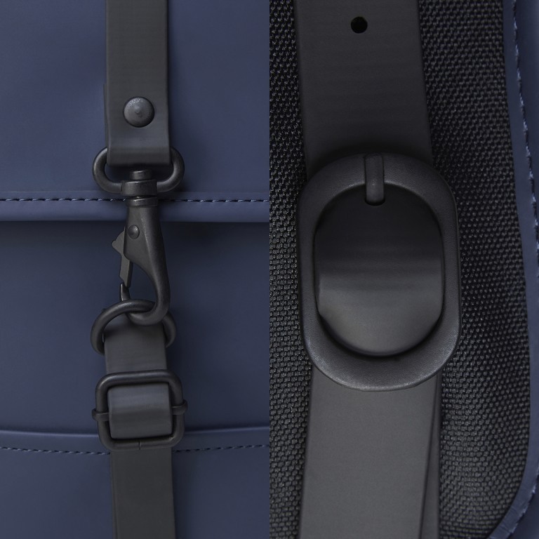 Rucksack Backpack Micro Blue, Farbe: blau/petrol, Marke: Rains, EAN: 5711747472306, Abmessungen in cm: 27x33x7, Bild 5 von 5
