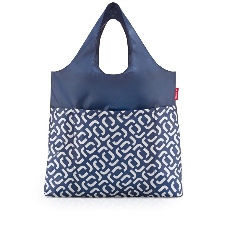 Falttasche Mini Maxi Shopper Plus Signature Navy, Farbe: blau/petrol, Marke: Reisenthel, EAN: 4012013722127, Abmessungen in cm: 42.5x60x7, Bild 1 von 2