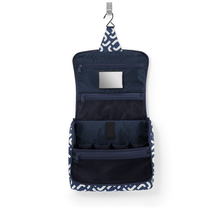 Kulturbeutel Toiletbag XL zum Aufhängen Signature Navy, Farbe: blau/petrol, Marke: Reisenthel, EAN: 4012013721335, Abmessungen in cm: 28x25x10, Bild 2 von 3