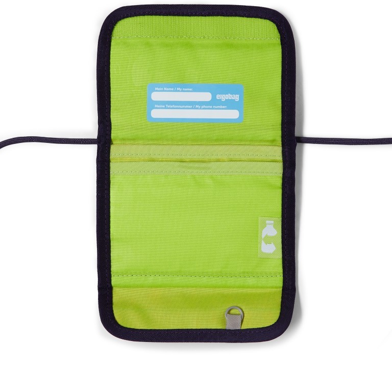 Brustbeutel Glow Edition, Farbe: schwarz, blau/petrol, grün/oliv, flieder/lila, Marke: Ergobag, Abmessungen in cm: 14x10x1, Bild 2 von 2