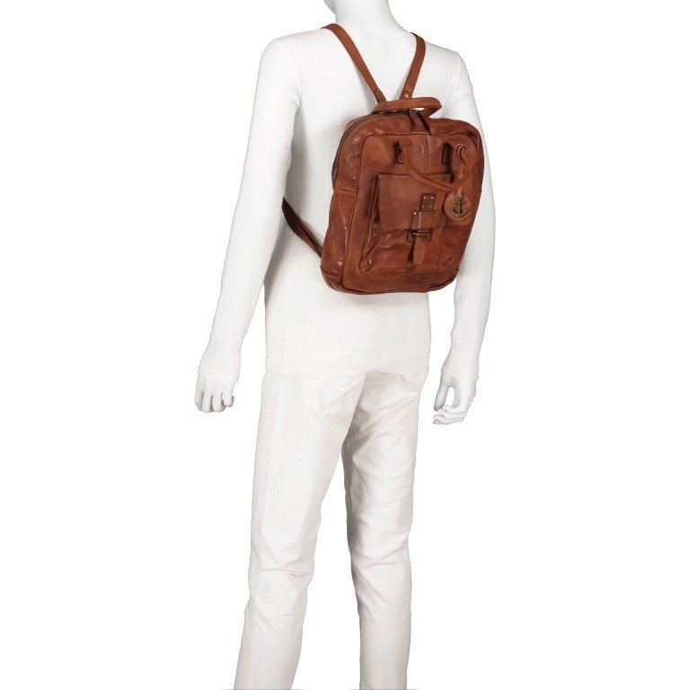 Rucksack Cool-Casual Oasis CC.10475 Charming Cognac, Farbe: cognac, Marke: Harbour 2nd, EAN: 4046478051416, Abmessungen in cm: 22x28x9, Bild 6 von 8