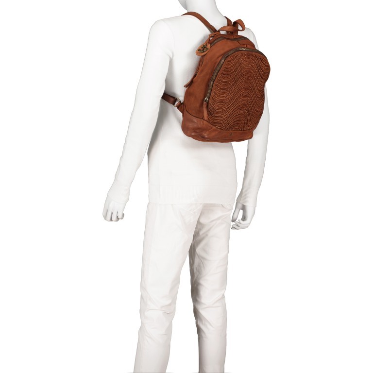 Rucksack New-Lines Mascha NL.10534 Charming Cognac, Farbe: cognac, Marke: Harbour 2nd, EAN: 4046478054707, Abmessungen in cm: 23x31x10, Bild 6 von 9