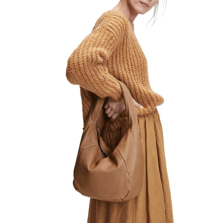 Beuteltasche Farrah Hobo M Muskat, Farbe: cognac, Marke: Liebeskind Berlin, EAN: 4064657058742, Abmessungen in cm: 45x28x15, Bild 3 von 5
