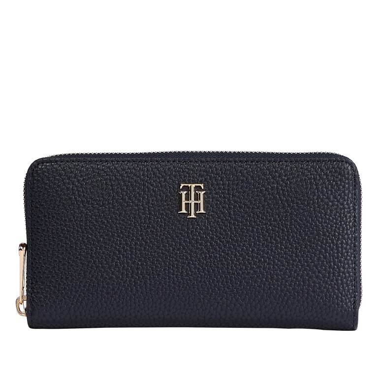 Geldbörse Soft Large Zip Wallet Blue, Farbe: blau/petrol, Marke: Tommy Hilfiger, EAN: 8720114660779, Abmessungen in cm: 19x10x2, Bild 1 von 2