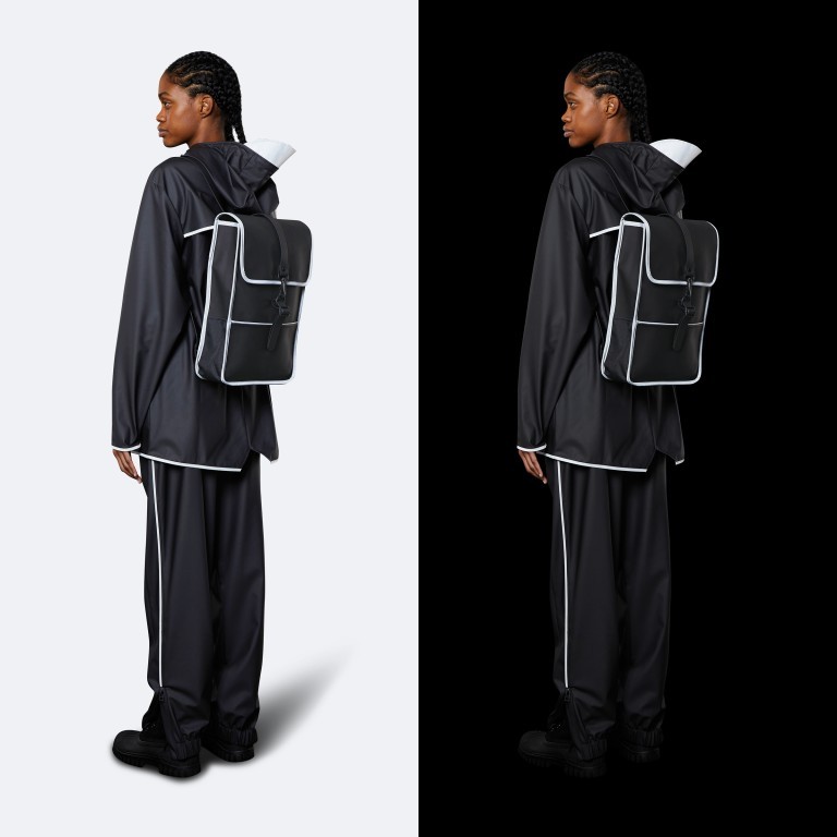 Rucksack Backpack Mini Black Reflective, Farbe: schwarz, Marke: Rains, EAN: 5711747478872, Abmessungen in cm: 27x39x8, Bild 5 von 7