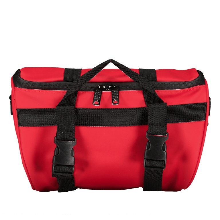 Fahrradtasche mit Lenkerbefestigung Rot, Farbe: rot/weinrot, Marke: Blackbeat, EAN: 8720088707029, Abmessungen in cm: 28x16x10, Bild 3 von 12