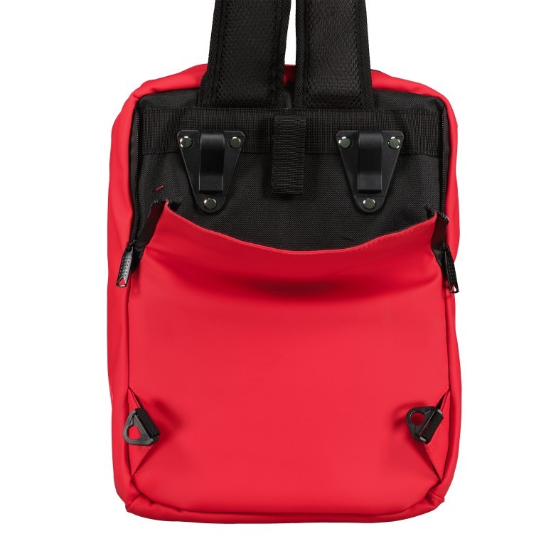 Fahrradtasche Rucksack mit Gepäckträgerbefestigung Rot, Farbe: rot/weinrot, Marke: Blackbeat, EAN: 8720088707142, Abmessungen in cm: 26x35x10, Bild 5 von 10
