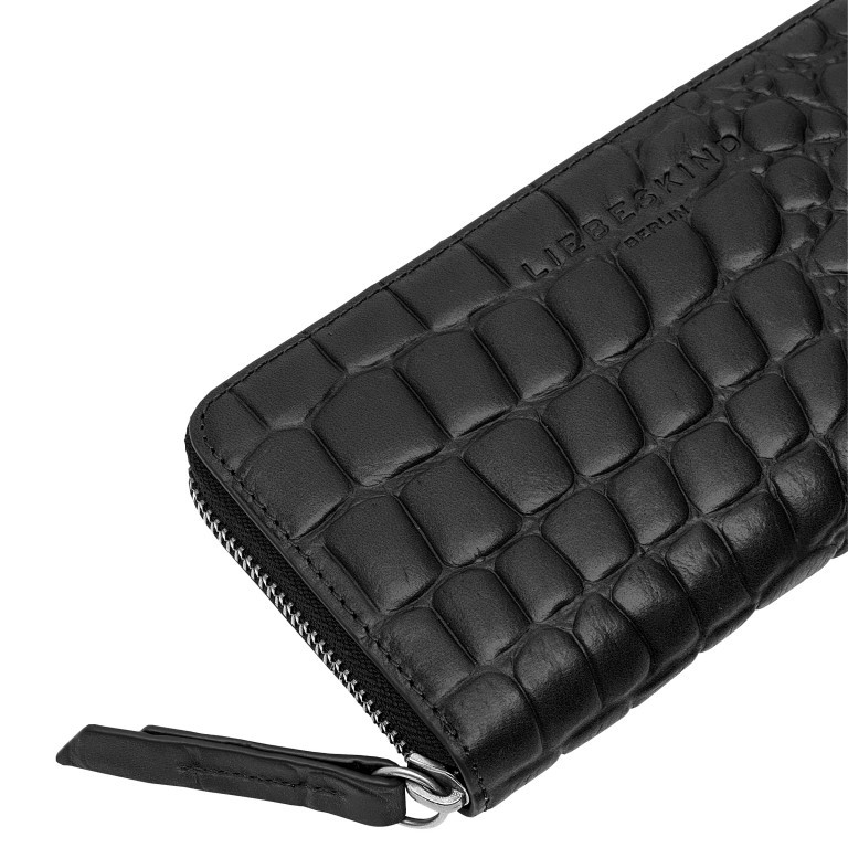 Geldbörse Basic Gigi Wallet Kroko Black, Farbe: schwarz, Marke: Liebeskind Berlin, EAN: 4064657290708, Abmessungen in cm: 19x9.5x2.5, Bild 4 von 4