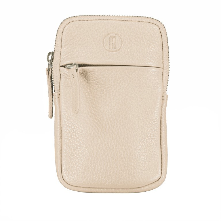 Handytasche Nappa mit Schulterriemen Beige, Farbe: beige, Marke: Hausfelder Manufaktur, EAN: 4251672798597, Abmessungen in cm: 10x17x1.5, Bild 7 von 7