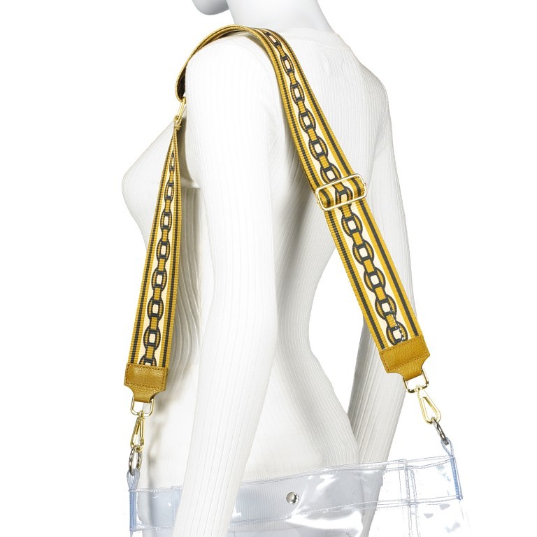 Schulterriemen Kette Goldkarabiner Gelb, Farbe: gelb, Marke: Hausfelder Manufaktur, Bild 1 von 2