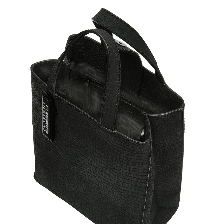 Tasche Paper Bag Tote S Suede Lizard Black, Farbe: schwarz, Marke: Liebeskind Berlin, EAN: 4064657104074, Abmessungen in cm: 22x25x12, Bild 4 von 5