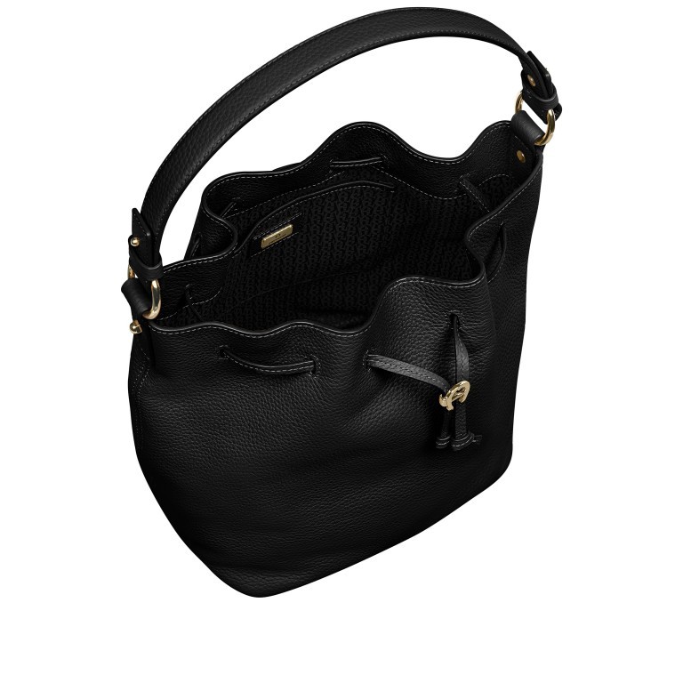 Beuteltasche L Tara 133-793 Black, Farbe: schwarz, Marke: AIGNER, EAN: 4055539296093, Abmessungen in cm: 24x30x17, Bild 7 von 7