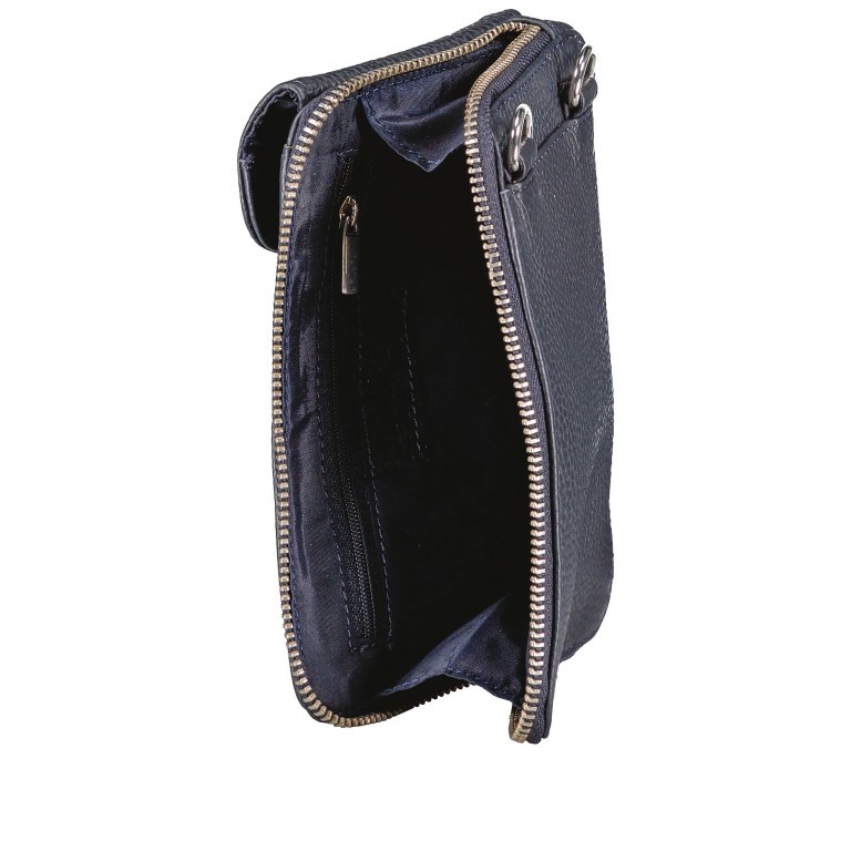 Umhängetasche / Handytasche Dunkelblau, Farbe: blau/petrol, Marke: Hausfelder Manufaktur, EAN: 4065646007338, Abmessungen in cm: 12x18x3, Bild 6 von 6