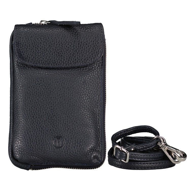 Umhängetasche / Handytasche Dunkelblau, Farbe: blau/petrol, Marke: Hausfelder Manufaktur, EAN: 4065646007338, Abmessungen in cm: 12x18x3, Bild 1 von 6