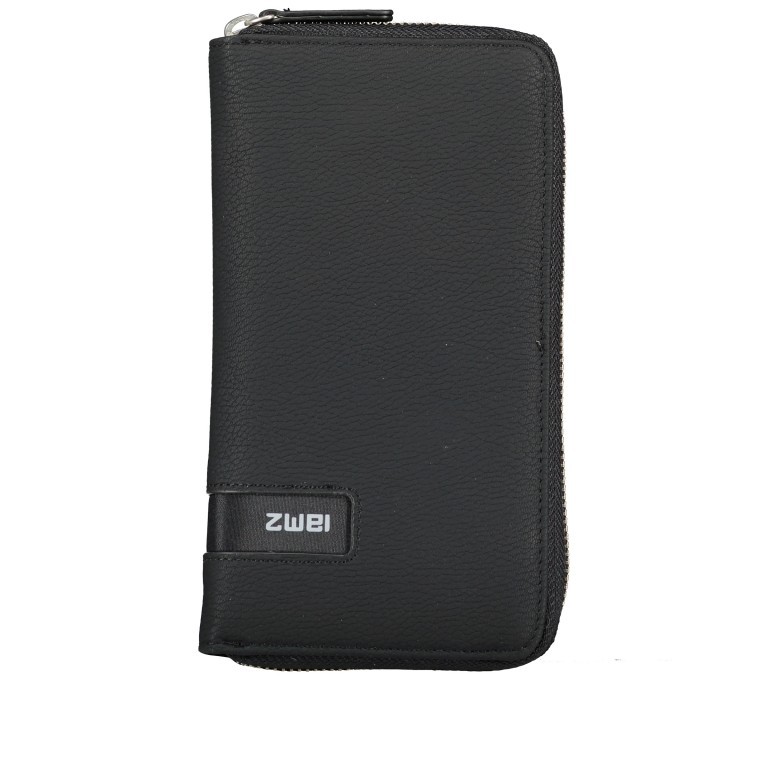Geldbörse Mademoiselle Wallet MW2 Nubuk Black, Farbe: anthrazit, Marke: Zwei, EAN: 4250257917385, Abmessungen in cm: 19.5x10x3, Bild 1 von 5