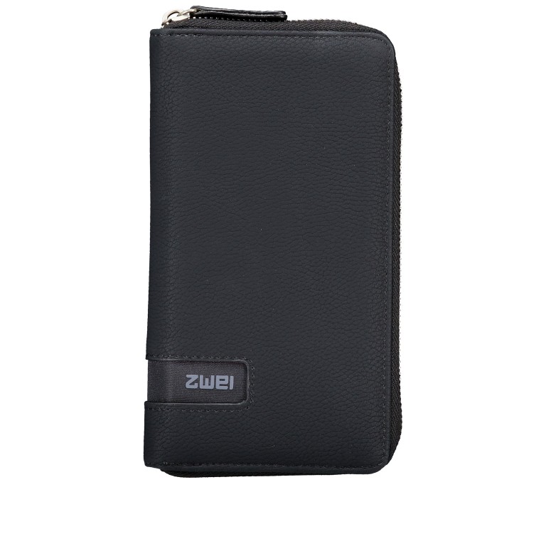 Geldbörse Mademoiselle Wallet MW2 Nubuk Black, Farbe: anthrazit, Marke: Zwei, EAN: 4250257917385, Abmessungen in cm: 19.5x10x3, Bild 1 von 5