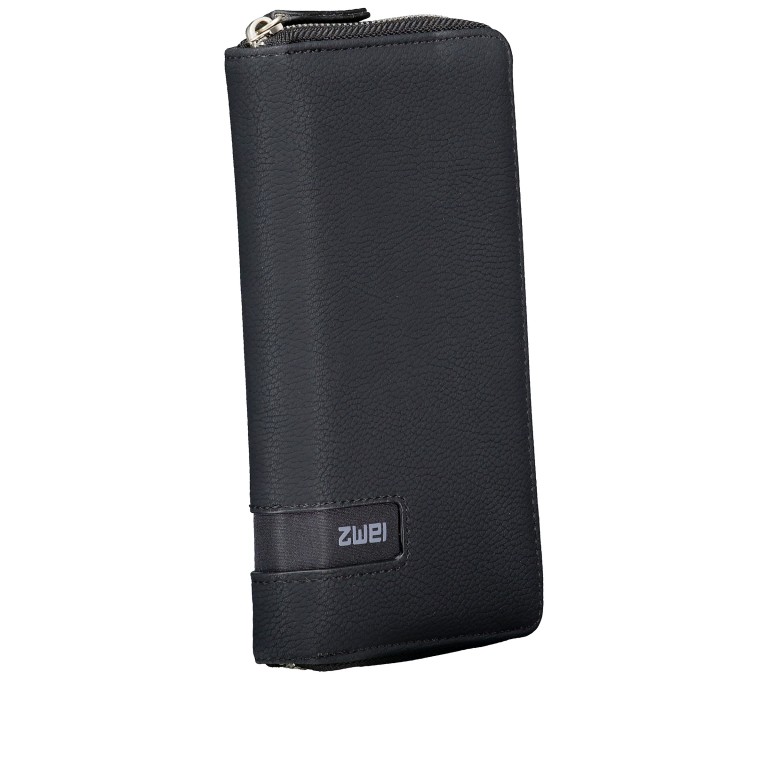 Geldbörse Mademoiselle Wallet MW2 Nubuk Black, Farbe: anthrazit, Marke: Zwei, EAN: 4250257917385, Abmessungen in cm: 19.5x10x3, Bild 2 von 5