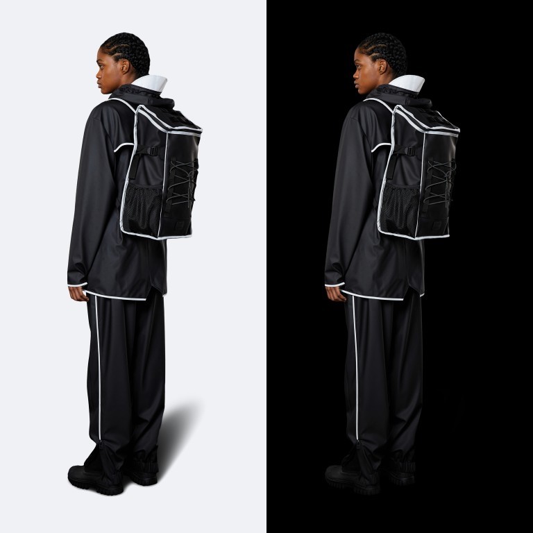 Rucksack Mountaineer Bag mit Laptopfach 15 Zoll Black Reflective, Farbe: schwarz, Marke: Rains, EAN: 5711747478957, Abmessungen in cm: 29.5x47x18, Bild 5 von 7
