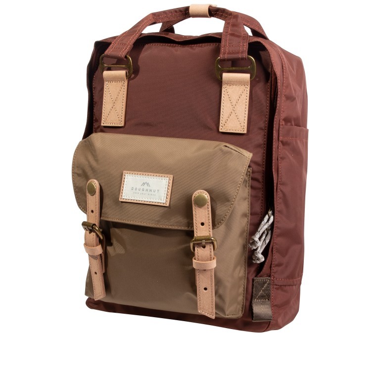 Rucksack Jungle Series Macaroon mit Laptopfach 13 Zoll Volumen 16 Liter Maroon Khaki, Farbe: braun, Marke: Doughnut, EAN: 4895222507491, Abmessungen in cm: 28x38x11, Bild 2 von 12