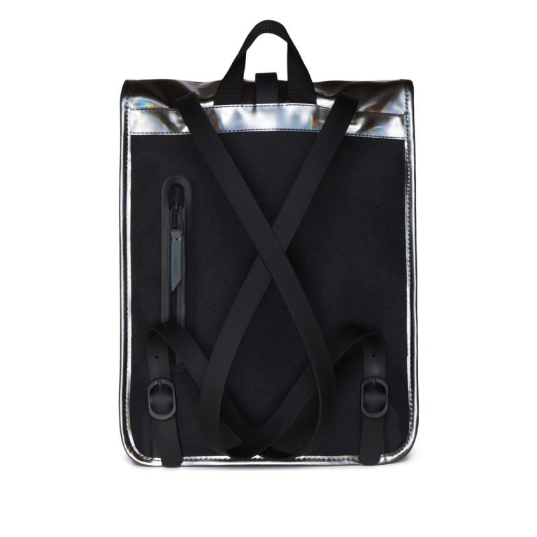Rucksack Rolltop Mini mit Laptopfach 13 Zoll Holographic Steel, Farbe: metallic, Marke: Rains, EAN: 5711747479145, Abmessungen in cm: 28x38x12, Bild 2 von 5