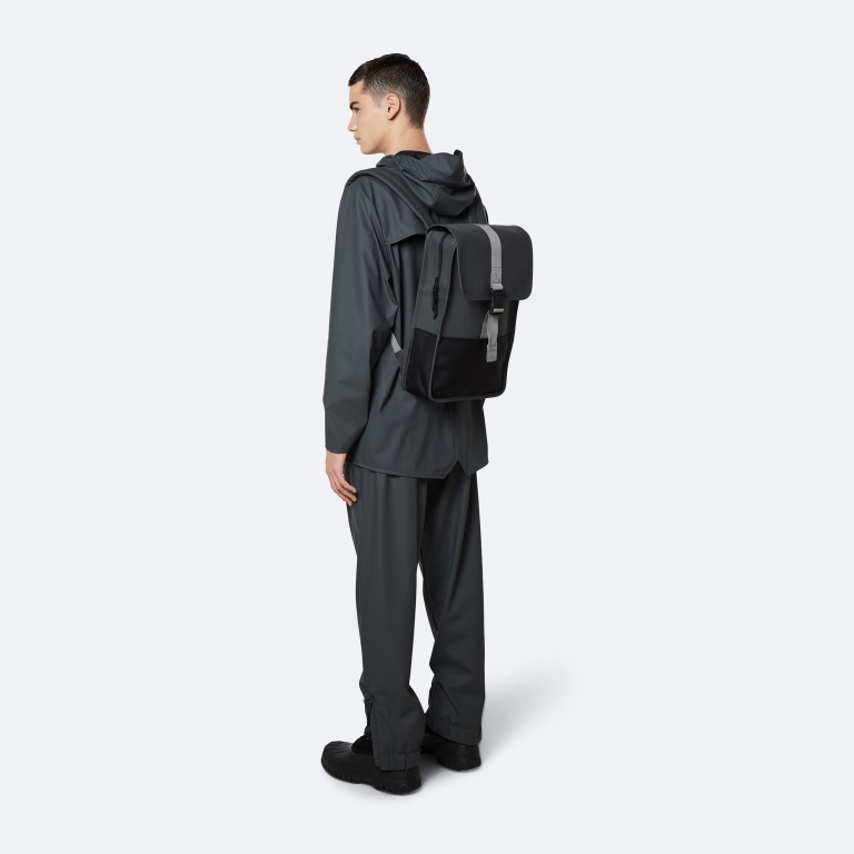 Rucksack Buckle Backpack Mini Slate, Farbe: grau, Marke: Rains, EAN: 5711747479213, Abmessungen in cm: 29x42x8, Bild 4 von 5